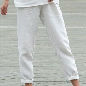 Flax Linen Tapered Pants Sz P